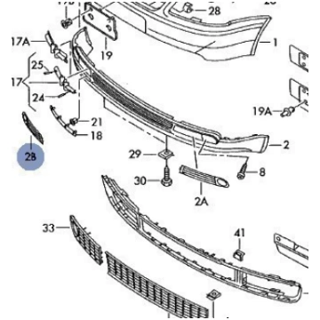 Reste bamp. LAB. AUDI A3 01 OE VAG 8L0807490B3FZ