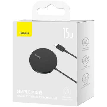 Baseus Simple Mini3 bezvadu lādētājs 15W melns