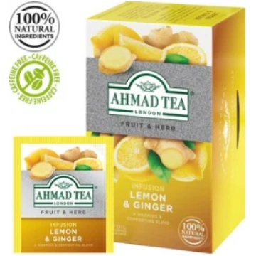 Tēja AHMAD Lemon & Ginger, 20 tējas maisiņi folija