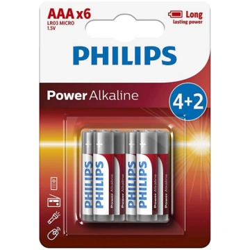 Philips LR03P6BP/10 - 6 gab Alkaline baterija AAA 