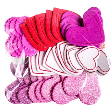 Putu uzlīmes Printed & Glitter Hearts, 50 gab. Dal