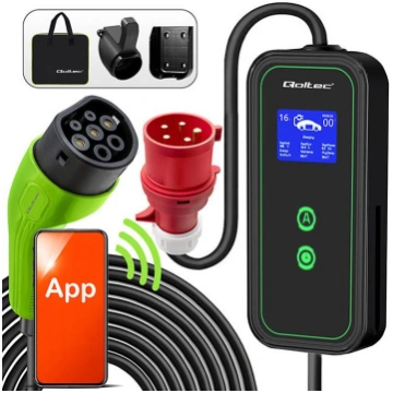 Qoltec Mobile EV charger with adjustable 2in1 Type