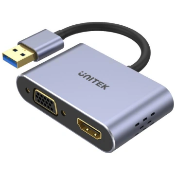 Unitek adapteris V1304A USB-A uz HDMI un VGA, Full