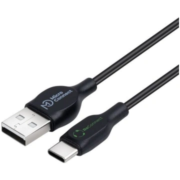 Kabel USB MicroConnect USB-A - USB-C 0.5 m Czarny 