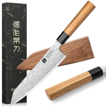 XINZUO Damaska tērauda Kiritsuke virtuves nazis, j