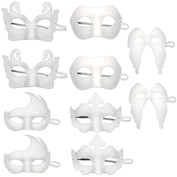 10 baltu masku masku pusmasku komplekts, DIY masku