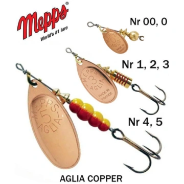 Vizulis rotējošais Mepps Aglia Copper 2.5 g