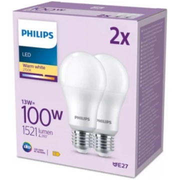 PHILIPS LED 100W A67 E27 Silti balta 2700K matēta 