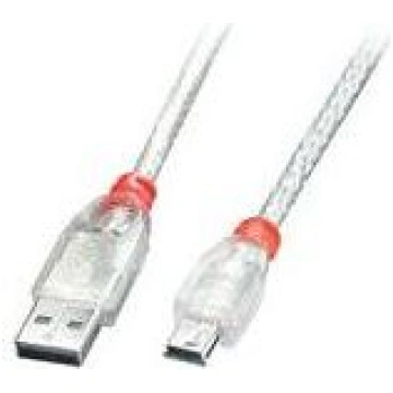 USB 2.0 Kabel A/Mini-B transparent 2m USB High Spe
