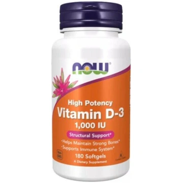 NOW Foods D-3 vitamīns, 1000 SV - 180 kapsulas