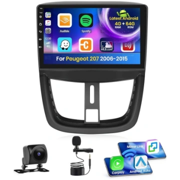Android 15 Auto radio Peugeot 207 2006-2015 4+64G 