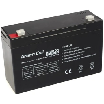 Green Cell Akumulator 6V/12Ah (AGM01) AKSAKGRERU60