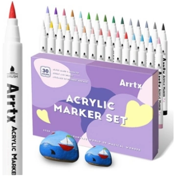 Acrylic Marker Pens ARRTX 30A, 30 Pastel Colours L