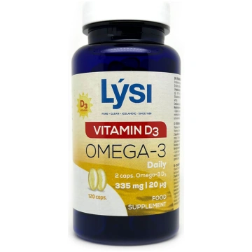 LYSI Omega-3 ar D Vitamīnu kapsulas N120