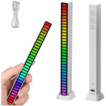 USB RGB LED gaismas josla ar skaņas reakciju, iebū