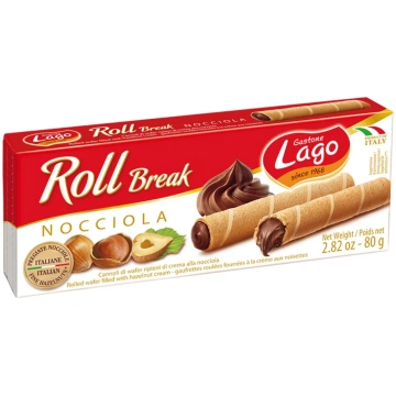 Vafeļu rullīši LAGO Nocciola, 80g