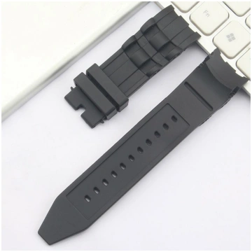 1 pair 26mm Rubber Black Watch Band Strap For Invi