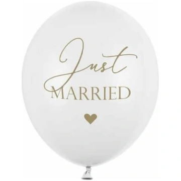 Balonu komplekti ovāls PartyDeco Just Married, zel