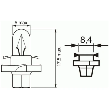 Spidometra spuldzīte 1,2W 12V BX 8.4d MELNA !!!! B