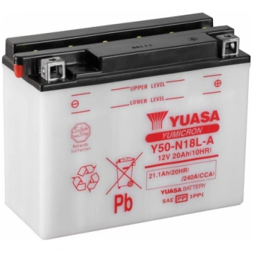 Y50-N18L-A3N 12V 20Ah 240A (EN) Yuasa Motorradbatt