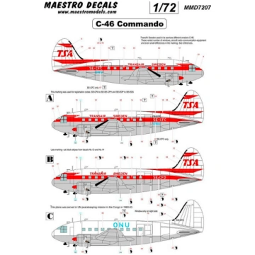 C-46 Commando decal TransAir Maestro Models