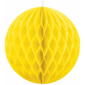 Papīra bumba, dzeltenā, 30 cm PartyDeco KB30-084