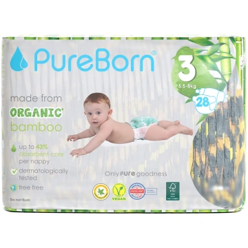 PureBorn autiņbiksītes ar klipšiem 3. izmērs Singl