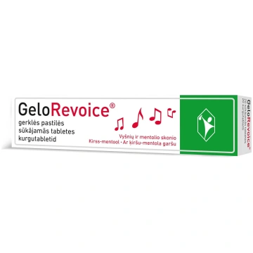 GELOREVOICE ķiršu-mentola sūkājamās tabletes N20