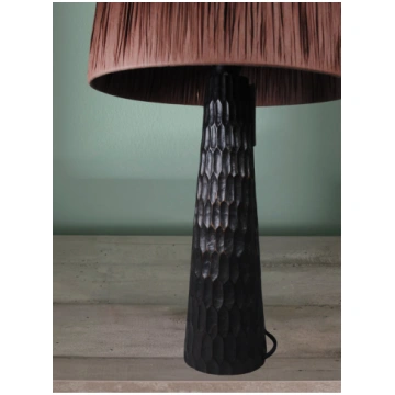 Decorative table lamp. Made of Mango Wood and Raff