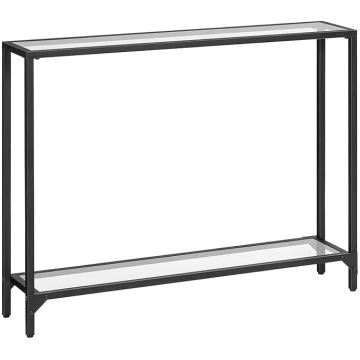 HOOBRO Console Table with Shelves, 100cm Side Tabl