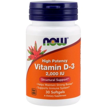 NOW Foods D-3 vitamīns, 2000 SV - 30 kapsulas