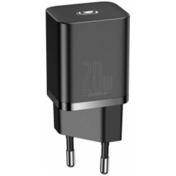 Lādētājs Baseus Super Si USB-C 20W Black (CCSUP-B0