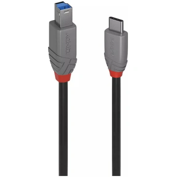 Lindy 0.5m USB 3.2 Type C uz B kabelis 5Gbps Melns