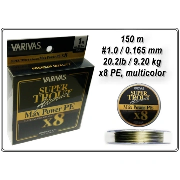 Плeтeнaя лecкa VARIVAS Super TROUT Advance x8 PE0 