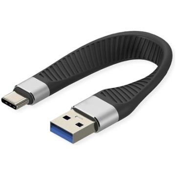 Roline USB 3.2 Gen 2 Silicone Cable, C-A, M/M, bla