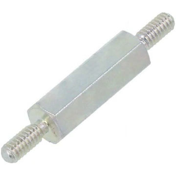 Screwed spacer sleeve; 12mm; Ext.thread: M2; hexag