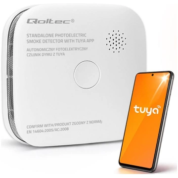 Qoltec Certified wireless smoke detector with batt