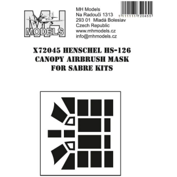 Henschel Hs-126 canopy airbrush mask MH Models