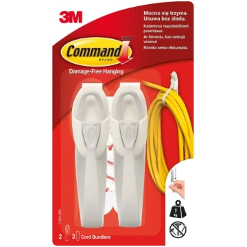 COMMAND Kabeļu turētājs 3M COMMAND, balta krās., 2
