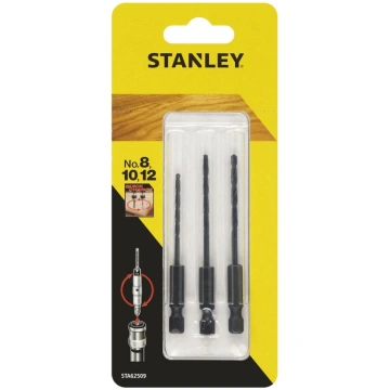 STANLEY Uzgaļu urbju kot.mplekts No. 8 10 12