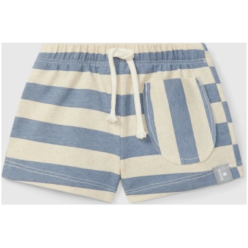 Shorts Pull-up in Jersey e Lino a Righe PLAY UP