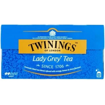 Melnā tēja TWININGS Lady Grey 25x2g