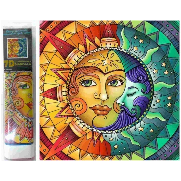 Puzzle Diamant painting: Moon with sun 30x30cm 7D 