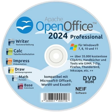 Open Office 2024 Professional uz DVD - saderīgs ar