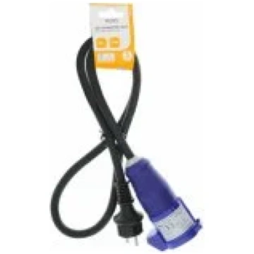 Deltaco Power cable CEE 16A - CEE7/ 7 1m Black/ Bl