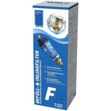 Filling and inline filters, water disinfection