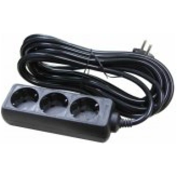 BESK 9037096 1.5m 3Gx1.5mm Black pagarinātājs 9037