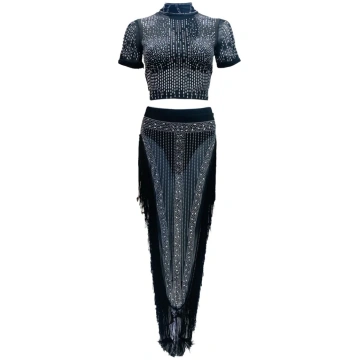 RHINESTONE COMPLETE TOP SKIRT FRINGES 739327 Ibiza