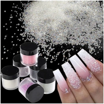 Pixie Nail Crystals 6 pudeles Micro Caviar Nail Be