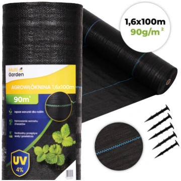 Multigarden melns pretnezāļu agroplēves audums 90g